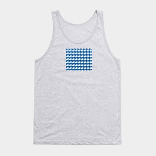 Squares Pattern Blue + White Tank Top